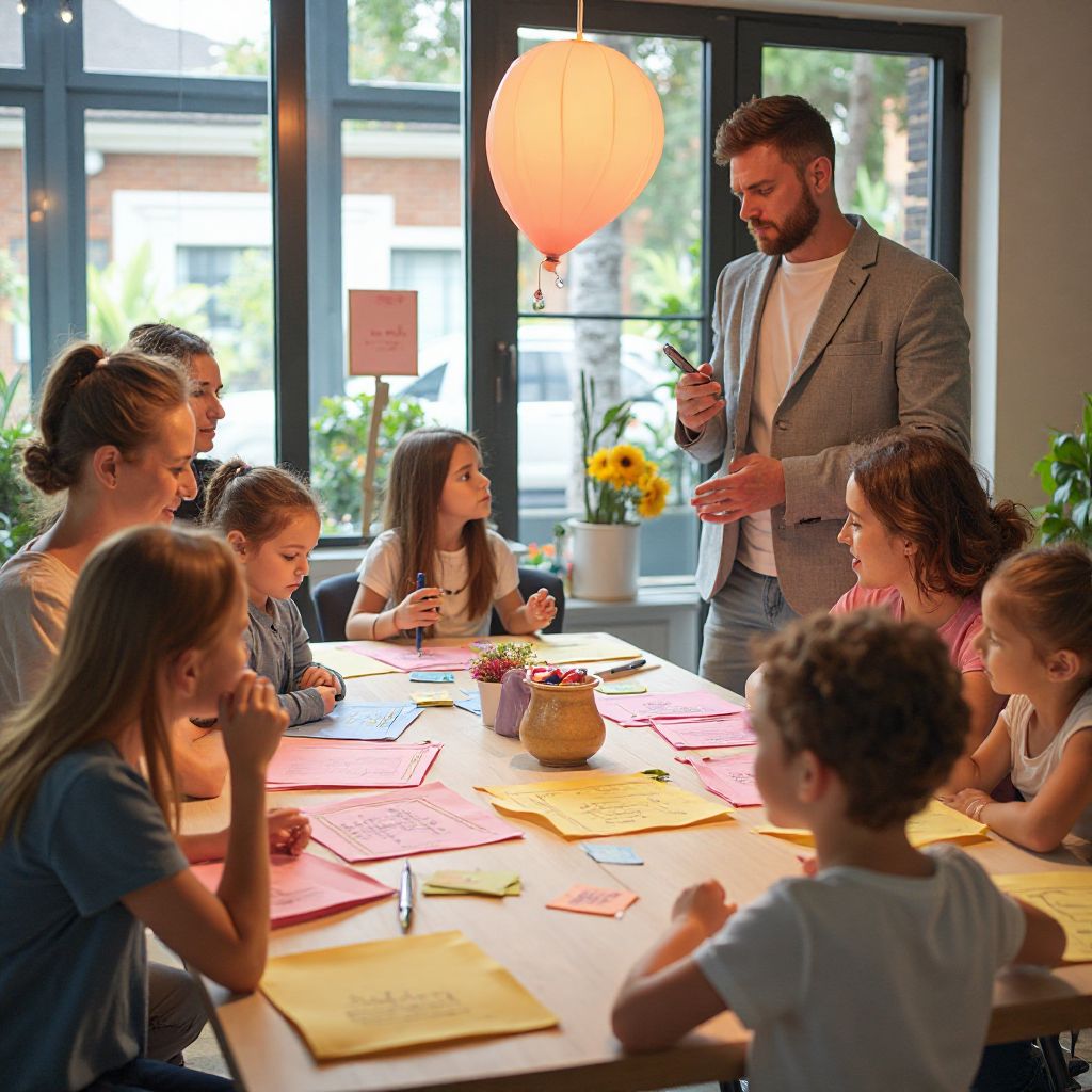 Event planning team brainstorming