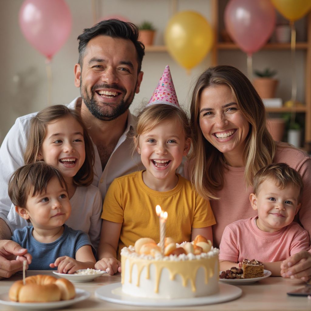 Happy family celebration